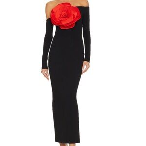 Rose Dress in Black & Red